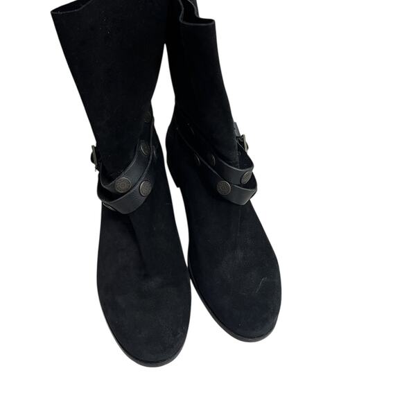 Free People Hayden Suede Pull On Ankle Boots 37 6.5 Black Boho Bohemian - Picture 4 of 12